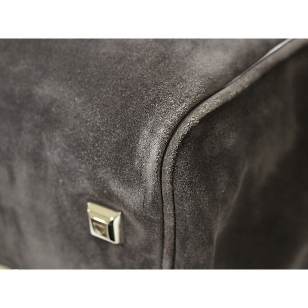 Salvatore Ferragamo Gancini shoulder strap suede Bag Studio gray - Picture 5 of 7